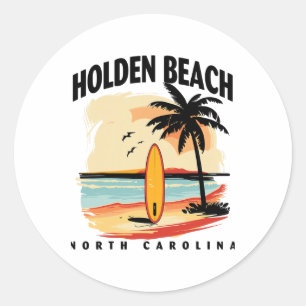 Holden Beach North Carolina Surfplank Surfen Manne Ronde Sticker