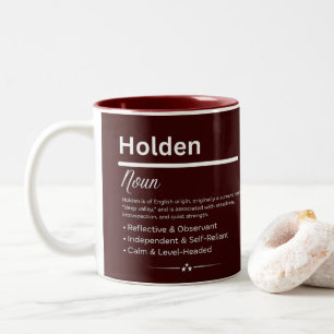 Holden Persoonlijke Naam Tweekleurige Koffiemok