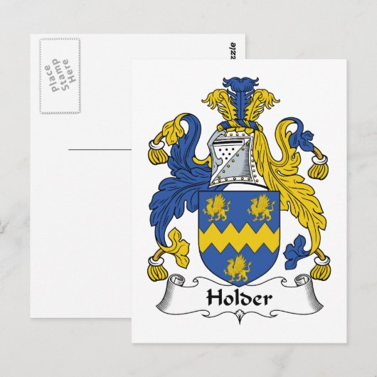Holder Family Crest Briefkaart (Voorkant / Achterkant)