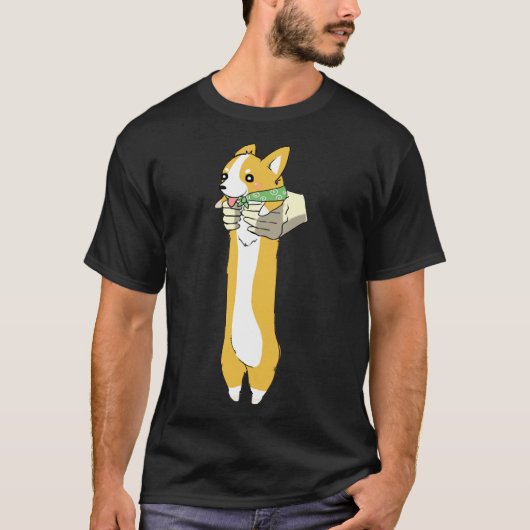 Holding Big Corgi Sticker T-shirt (Voorkant)