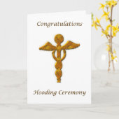 Holding Ceremonie Goud Medisch Symbool Gefelicitee Kaart (Gele Bloem)