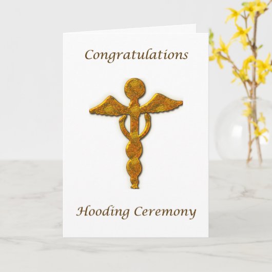 Holding Ceremonie Goud Medisch Symbool Gefelicitee Kaart (Gele Bloem)