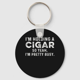 Holding Cigar Smoker Humidor Tobacco Cigars Lover Sleutelhanger