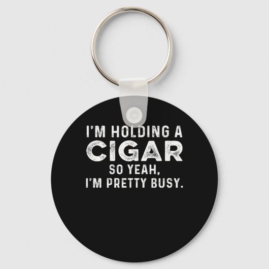 Holding Cigar Smoker Humidor Tobacco Cigars Lover Sleutelhanger (Voorkant)