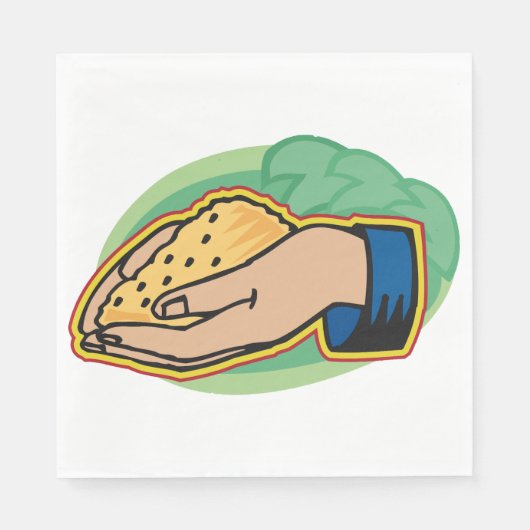 Holding Corn Paper Napkins Servet (Voorkant)