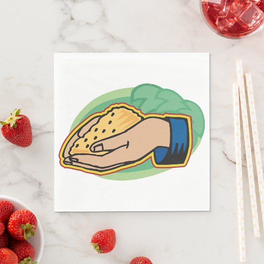 Holding Corn Paper Napkins Servet