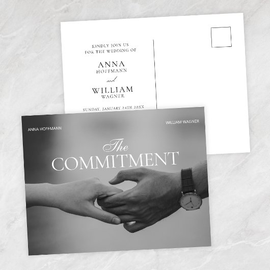 Holding hand commitment photo romance wedding briefkaart