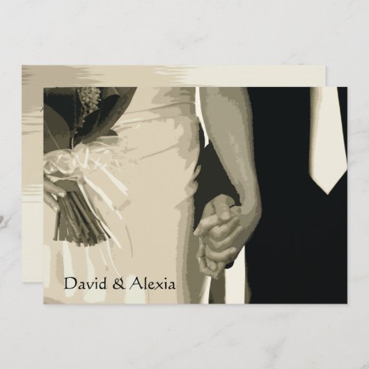 Holding Hands Wedding Rehearsal Dinner Invitation Kaart (Voorkant / Achterkant)