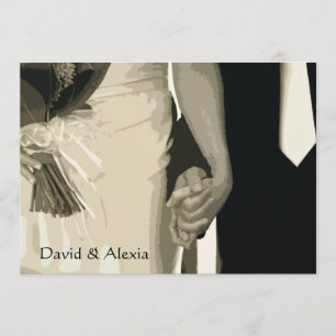 Holding Hands Wedding Rehearsal Dinner Invitation Kaart