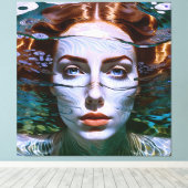"Holding My Breath" - Vrouwen in het water Canvas Afdruk (Insitu (Houten vloer))
