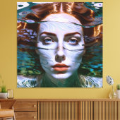 "Holding My Breath" - Vrouwen in het water Canvas Afdruk (Insitu (Woonkamer))