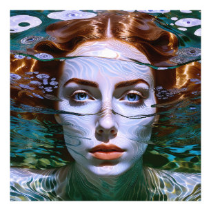 "Holding My Breath" - Vrouwen in het water Foto Afdruk