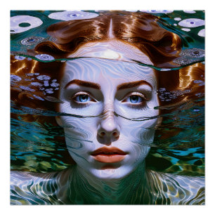 "Holding My Breath" - Vrouwen in het water Perfect Poster