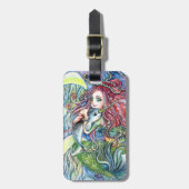 Holding Narwhal-Baby - Zeemeerminkunst Bagagelabel (Voorkant verticaal)