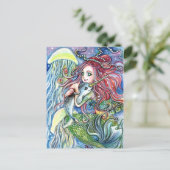 Holding Narwhal-Baby - Zeemeerminkunst Briefkaart (Staand voorkant)