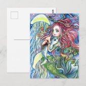 Holding Narwhal-Baby - Zeemeerminkunst Briefkaart (Voorkant / Achterkant)