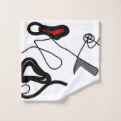 Holding Pattern: Abstract zwart, wit, grijs & rood Bad Handdoek (Wasdoekje)