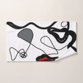 Holding Pattern: Abstract zwart, wit, grijs & rood Bad Handdoek (Handdoek)