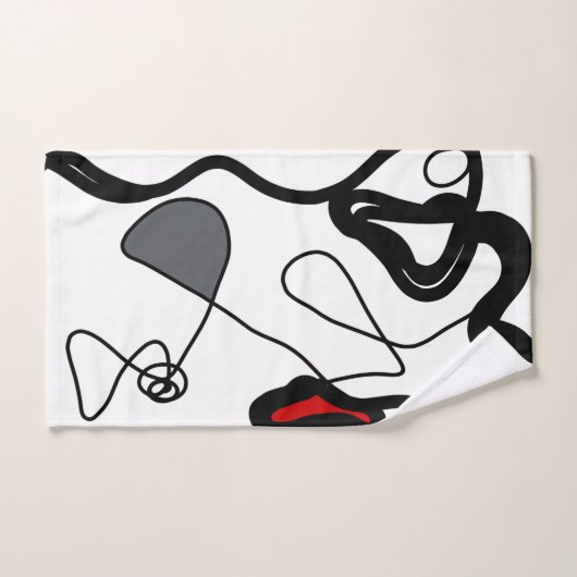 Holding Pattern: Abstract zwart, wit, grijs & rood Bad Handdoek (Handdoek)