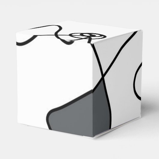 Holding Pattern: Abstract zwart, wit, grijs & rood Bedankdoosjes (Achterkant)