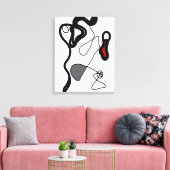 Holding Pattern: Abstract zwart, wit, grijs & rood Canvas Afdruk (Insitu (Woonkamer))