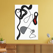 Holding Pattern: Abstract zwart, wit, grijs & rood Canvas Afdruk (Insitu (Woonkamer))