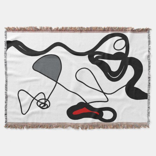 Holding Pattern: Abstract zwart, wit, grijs & rood Deken (Voorkant)