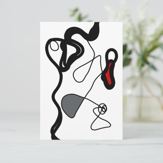 Holding Pattern: Abstract zwart, wit, grijs & rood Kaart (Staand voorkant)