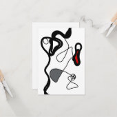 Holding Pattern: Abstract zwart, wit, grijs & rood Kaart (Voorkant / Achterkant in situ)