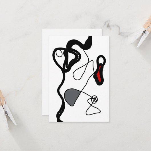 Holding Pattern: Abstract zwart, wit, grijs & rood Kaart (Voorkant / Achterkant in situ)