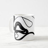 Holding Pattern: Abstract zwart, wit, grijs & rood Koffiemok (Voorkant links)