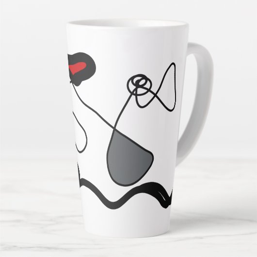 Holding Pattern: Abstract zwart, wit, grijs & rood Latte Mok (Rechterhoek)