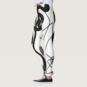 Holding Pattern: Abstract zwart, wit, grijs & rood Leggings (Links)