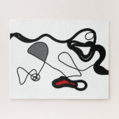 Holding Pattern: Abstract zwart, wit, grijs & rood Legpuzzel (Horizontaal)