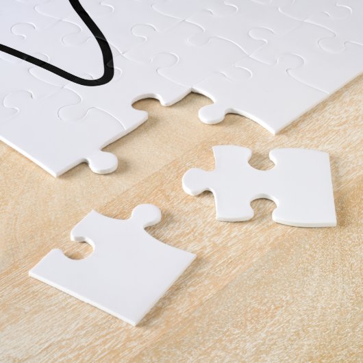 Holding Pattern: Abstract zwart, wit, grijs & rood Legpuzzel (Zijkant)