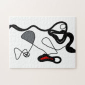Holding Pattern: Abstract zwart, wit, grijs & rood Legpuzzel (Horizontaal)
