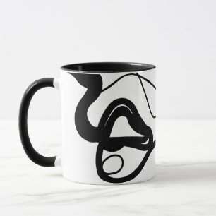 Holding Pattern: Abstract zwart, wit, grijs & rood Mok