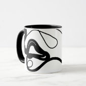 Holding Pattern: Abstract zwart, wit, grijs & rood Mok (Voorkant links)