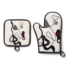 Holding Pattern: Abstract zwart, wit, grijs & rood