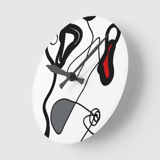 Holding Pattern: Abstract zwart, wit, grijs & rood Ronde Klok (Hoek)
