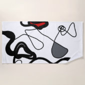 Holding Pattern: Abstract zwart, wit, grijs & rood Strandlaken (Voorkant)
