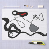 Holding Pattern: Abstract zwart, wit, grijs & rood Tissuepapier (Craft)