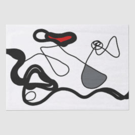 Holding Pattern: Abstract zwart, wit, grijs & rood Tissuepapier