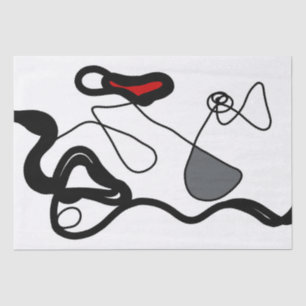 Holding Pattern: Abstract zwart, wit, grijs & rood Tissuepapier