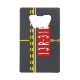 Holding Point Marking 13R-31L Creditkaart Flessenopener