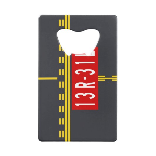 Holding Point Marking 13R-31L Creditkaart Flessenopener (Voorkant)