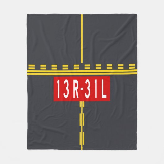 Holding Point Marking 13R-31L Fleece Deken (Voorkant)