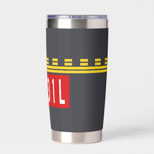 Holding Point Marking 13R-31L Geïsoleerde Drinkbeker (Achterkant)