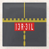 Holding Point Marking 13R-31L Glazen Onderzetter (Voorkant)