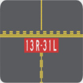 Holding Point Marking 13R-31L Sticker (Voorkant)